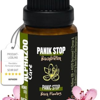 alphazoo Panik-Stop Bach Flowers for Dogs and Cats, 15 g, Globules Against Panic and Anxiety, Natural Sedative, Flower Mix According to Dr. Bach