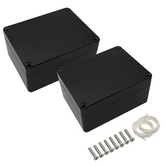 LeMotech Project Box ABS Plastic Distribution Box IP65 Waterproof Electrical Boxes Universal Housing Black Outer Size 115 x 90 x 55 mm (Pack of 2)