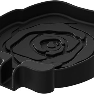 Soap Holder, Silicone Soap Dish, Kitchen Sponge Stitch, Non-Slip Base, Quick Drain Design, for Use of Shower Roads for Sinks, 4.33 x 4.33 x 0.67 inches, Black Colour, 1 Piece