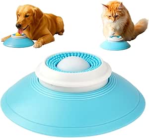 Dog Lick Toy, Lick Mat for Dogs, 14.5 x 4.5 cm Lick Mat Dog, ABS Slow Feeder Dog Bowls, Toy Dog with Integrated Rotating Ball for Bored Puppies for Food Dispensing (1)