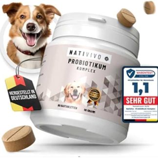 NatiVivo Probiotic Complex - Probiotics Intestinal Treatment Slide Tabs Supports Heartburn & Diarrhea. Supports the Immune System, Digestion, Intestinal Flora & Intestinal Restoration in Dogs. Made in