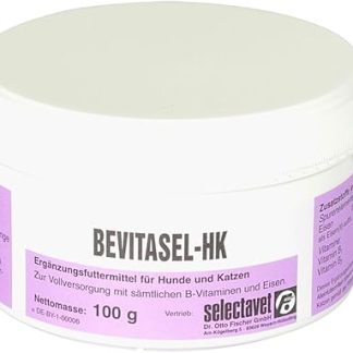 Selectavet Bevitasel HK for Dogs and Cats, 100 g, for Full Supply of All B Vitamins and Iron, Supplementary Feed in Powder Form