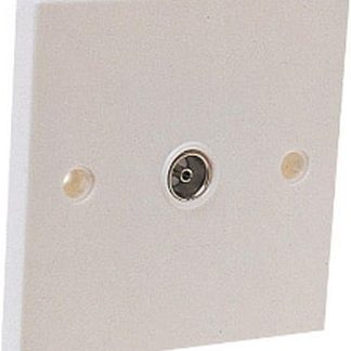 Standard white flush fitting 1 gang coax aerial socket
