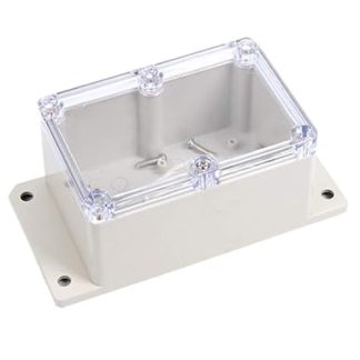 Powertool IP65 Junction Box - Waterproof Housing Instrument Case - ABS Electric Project Box DIY for Electronic Projects, Power Supplies (Pack of 1, Transparent)