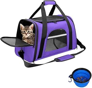 SHJOEE Transport Bag for Dog Cat Foldable Dog Transport Box Cat Transport Box Breathable Dog Bag Dog Box Outdoor Small Animal Bag Oxford Travel Bag Pet Transport Box for Car, Train, Travel