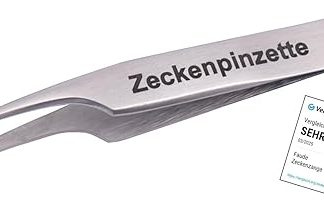 Faude Tick tweezers, tick tweezers, only 8 cm, small for on the go, for removing ticks of any size without squeezing them, with fine, round curved tip, stainless steel