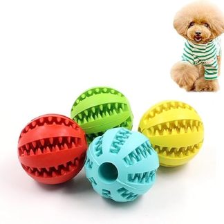 Roysmart Pack of 4 Robust Dog Balls, Dog Ball with Dental Care Function, Bite Resistant Dog Toy, Natural Rubber Dog Feeder Ball for Small Dogs (5 cm)