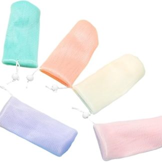 Pack of 5 foaming mesh soap bag, soap case, soap basket, no drilling, strong, clear soap stand, bath accessories, soap bag for soap bag, sport