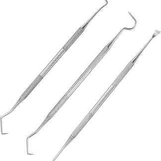 GZXYUAN 3 Pcs Pet Tartar Remover Set Dog Tartar Remover Stainless Steel Double Sided Plaque Remover Pet Teeth Cleaning Tools for Dogs and Cats