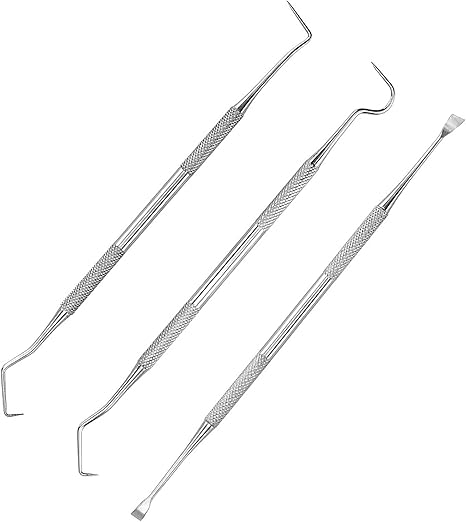 GZXYUAN 3 Pcs Pet Tartar Remover Set Dog Tartar Remover Stainless Steel Double Sided Plaque Remover Pet Teeth Cleaning Tools for Dogs and Cats