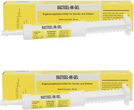 Selectavet Bactisel HK Gel | Double Pack | 2 x 30 ml | Supplementary Feed for Dogs and Cats | For Stabilising the Intestinal Flora in Indigestions | Oral Administration