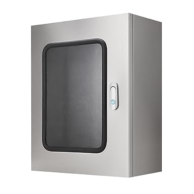 Distribution Box Made of 304 Stainless Steel, Waterproof Control Box According to IP65, for Outdoor and Indoor Use, with Mounting Plate and Visible Window (50 x 60 x 18 cm/20 x 24 x 7 inches)