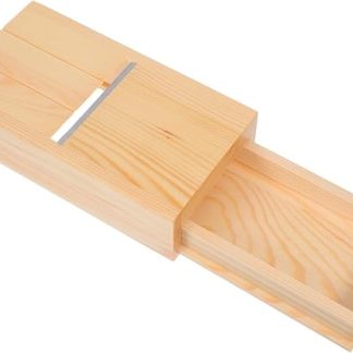 Tofficu Wooden Soap Bevel Tool with Drawer Box for Trimming Smoothing Cutting Soap Making Accessories with Adjustable Cutting Thickness