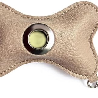 Dog Waste Bag Dispenser, Leather Waste Bag Dispenser for Dogs with Zip and Carabiner Hook for All Dog Owners and Professional Dog Trainers (without Waste Bag)