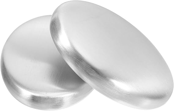 IMIKEYA 2 x Deodorising Soap Odour Absorbing Soap Made of Stainless Steel Home Supplies Soaps Stainless Steel Soap for Home Odour Removing Soaps Stainless Steel Silver