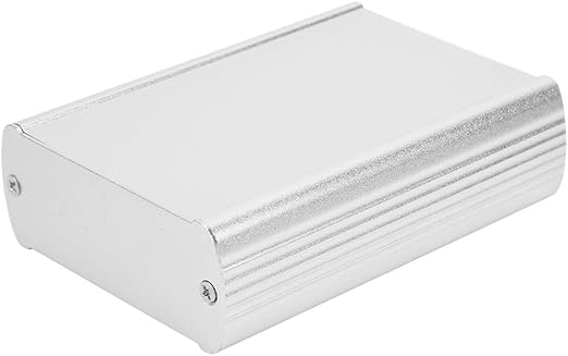 LANTRO JS - Aluminum Electronic Project Box, 1.3 x 3.2 x 4.3 Inch Silver Cooling Case, Built-in Heat Dissipation DIY Electronics Enclosure