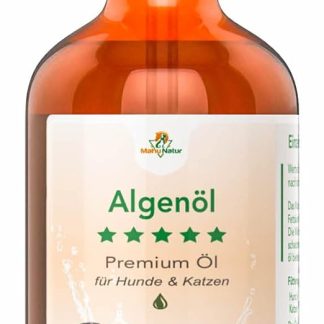 Mahu Natur 100 ml Algae Oil for Dogs - Vegan and Sustainable Alternative Made from Micro Plants - Sustainable Glass Bottle with Glass Pipette