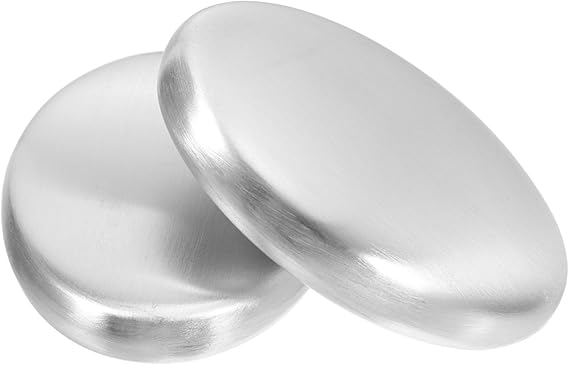 ABOOFAN Pack of 2 Stainless Steel Soap Odour Removing Metal Soap for Household Against Onion and Garlic Odours Durable and Portable Easy to Use Rustproof