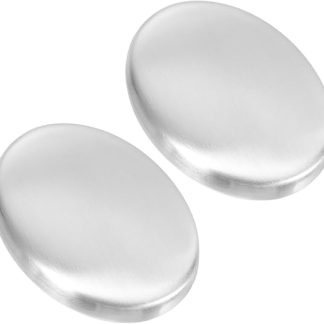 Mipcase Pack of 2 deodorising soap bar made of metal, stainless steel soap, soap bar made of stainless steel, metal soap, fish odour remover, stainless steel, silver