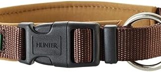 HUNTER NEOPRENE VARIO PLUS collar, dog collar, nylon, padded with neoprene, 40 / 2.0 (S-M), brown / caramel