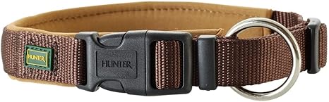 HUNTER NEOPRENE VARIO PLUS collar, dog collar, nylon, padded with neoprene, 40 / 2.0 (S-M), brown / caramel