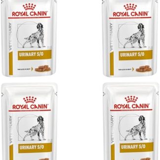 ROYAL CANIN Veterinary Urinary s/o Canine for Dogs | Pack of 4 | 4 x 12 x 100 g | Wet Food for Dogs | Fine Pieces in Sauce | To Support the Dissolution of Struvite Stones