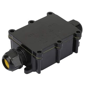 Junction Box, IP68 Waterproof 2-4-Way Connection Box for Electrical Junction Boxes, Earth Cable, Cable Wires, Power Cable Plug Protection, Black (2 Way)