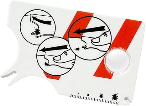 Tick Card, Tick Scale Card with Magnifying Glass, Quick Cleaning of Ticks, Tick Card for People, Children, Dogs, Cats