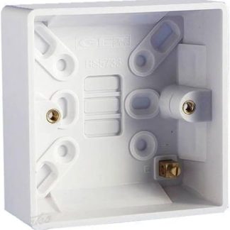 Bulk Hardware BH05888 Moulded Surface Pattress Box 1-Gang Single, 25mm (1 inch) Depth - White, Pack of 2