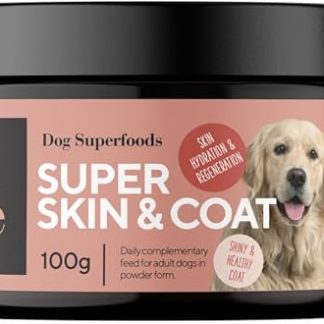 Petstile Super Skin & Coat - Natural Supplement for Dogs with Fish Collagen, Flaxseed & Fish Oil - Supports Skin, Coat, Regeneration & Reduces Inflammation
