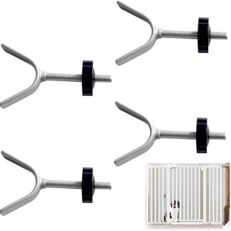 Xyvor Pack of 4 Y Spindle for Stair Safety Gate, No Drilling, Y-Spindle Pressure Screws M10, Stair Gate Pressure Screws, Y-Shaped Adapter for Baby Gate, Nursery Guard, Railing (Black)
