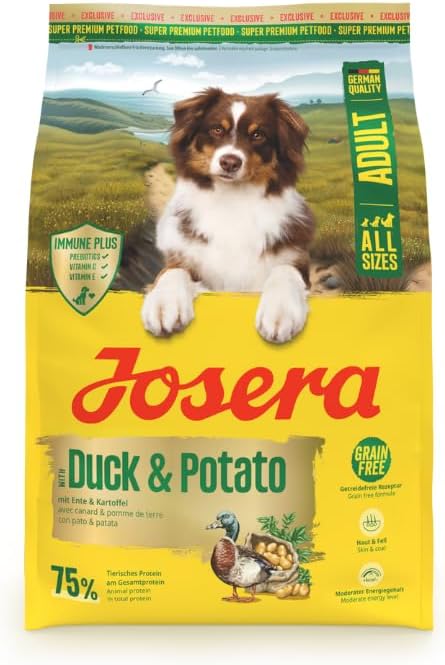 JOSERA Adult Duck & Potato (1 x 3 kg) | Premium Dry Food for Adult Dogs | Grain-Free | Immune Plus for an Intact Immune System | Biotin and Fatty Acids for Skin and Coat | Pack of 1