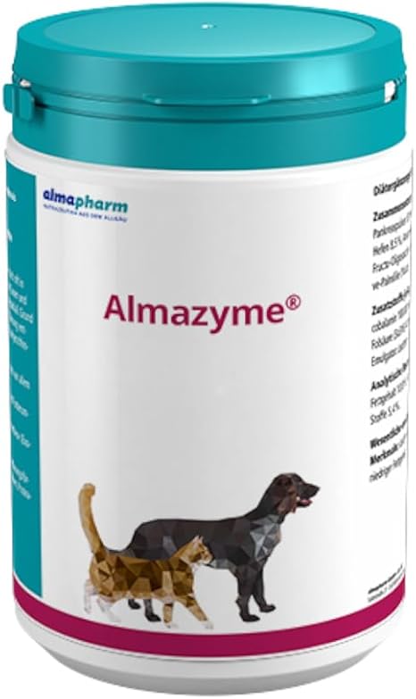 almapharm Almazyme Powder, 500 g, Supplementary Feed for Dogs and Cats, Vital Substances that Can Contribute to Optimal Food Breeding for Dogs and Cats