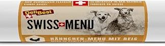DeliBest Swiss Menu Chicken Menu with Rice, Wet Food for Dogs Made from 100% Swiss Chicken Meat, Gluten-Free & No Additives, High-Quality Dog Food, 200 g