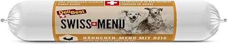 DeliBest Swiss Menu Chicken Menu with Rice, Wet Food for Dogs Made from 100% Swiss Chicken Meat, Gluten-Free & No Additives, High-Quality Dog Food, 200 g