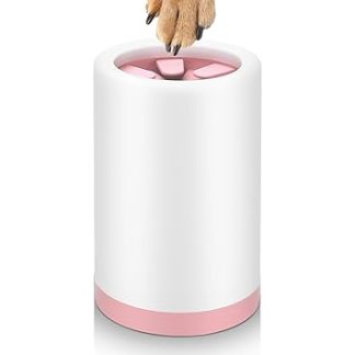 Paw Cleaner for Dogs, Removable Dog Paw Cleaner, Portable Dog Paw Cleaner, Portable Paw Care Dogs with Soft Silicone Bristles, Works for All Dog Sizes (Pink)
