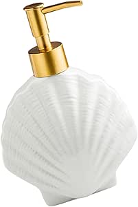 Artistic Ceramic Liquid Soap Bottle with Kauri Relief Plan Highlighting Smooth Painted Face Strong Feather Fan Bathroom Planner Cream Stoneware Fan Bottle
