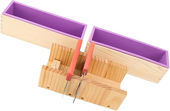 Friendly Soap Making Supplies Silicone Moulds Wooden Holder and Steel Cutter for Making