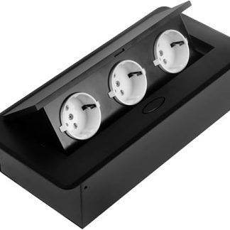 Operitacx 1 x Multimedia Table Socket with European Connections, Pop-up Design for Conference Rooms, Office, School, Black Casing, Original European