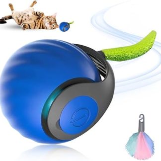 GMTEO Cat Ball, Interactive Cat Toy, Electric Magic Dog, Toy to Keep Dog Busy, Ball, Intelligent Automatic Rolling Ball for Cats and Dogs (Blue, 1 Piece)