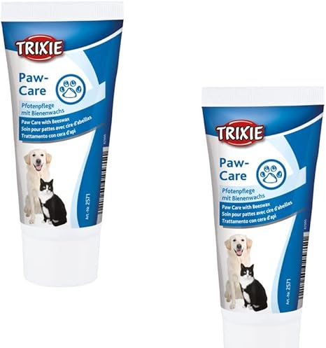 TRIXIE Paw-Care | Double Pack | 2 x 50 ml | Paw Care Cream with Beeswax for Dogs and Cats | For Cracked and Irritated Paws | Can Help Care for Paws