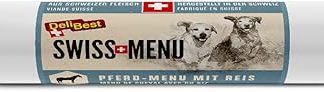 DeliBest Swiss Menu Horse Menu with Rice, Wet Food for Dogs Made from 100% Fresh Horse Meat, Gluten-Free & No Other Additives, High-Quality Adult Dog Food, 200 g Dog Sausage