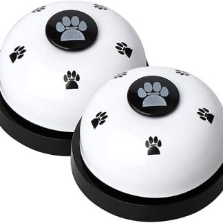 nuoshen Haokey 2 Pieces Training Bells for Pets, Dog Doorbell Dog Bells for Potty Cat Training, Potty Training Communication Device with Large Button (White)