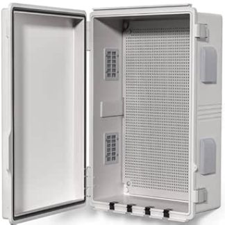 ANIMACYN Electrical Junction Box, Vented Design, Cable Grommet, Indoor/Outdoor with Mounting Plate and Flip Cover, Waterproof IP 65 (Grey Cover, 50 x 39.9 x 20.1 cm)