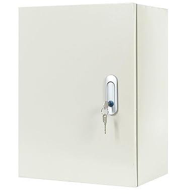 Surface-Mounted Steel Fuse Box for Indoor and Outdoor Use, Wall Mounting, with Safety Locks and Mounting Plates (80 x 60 x 20 cm / 31.5 x 23.6 x 7.9 inches)
