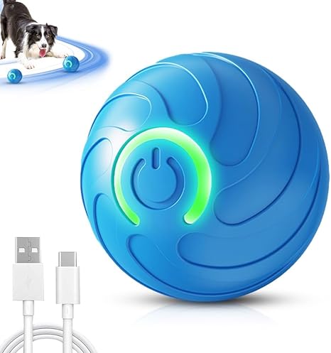 Catnat Interactive Dog Toy Ball, 2026 Scroll Dog Toy, Intelligence Dog Ball, Electric Dog Toy, Interactive Toy for Cats, Dogs (Blue)