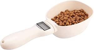 Ejoyous Spoon Scale, Measuring Spoon for Pet Food, Portable Electronic Food Scoop with Scale, Digital Cat Food, Measuring Cup with LCD Display for Measuring and Weighing