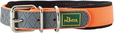 Hunter Convenience Comfort Dog Collar Plastic Material Neoprene 55 M-L Neon Orange