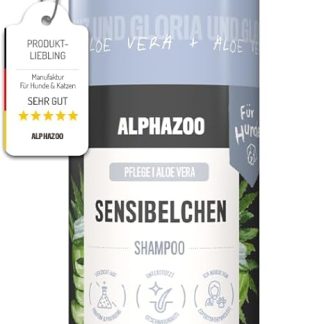 alphazoo Sensibelchen Dog Shampoo 250 ml - Gentle Grooming with Aloe Vera | Sensitive Shampoo for Dogs with Sensitive Skin | Parabens & Silicone Free