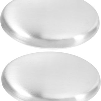 Pack of 2 Deodorising Soap Odour Remover Stainless Steel Soap Metal Soap Kitchen Soap Against Odours Soap Piece Made of Metal Stainless Steel Silver